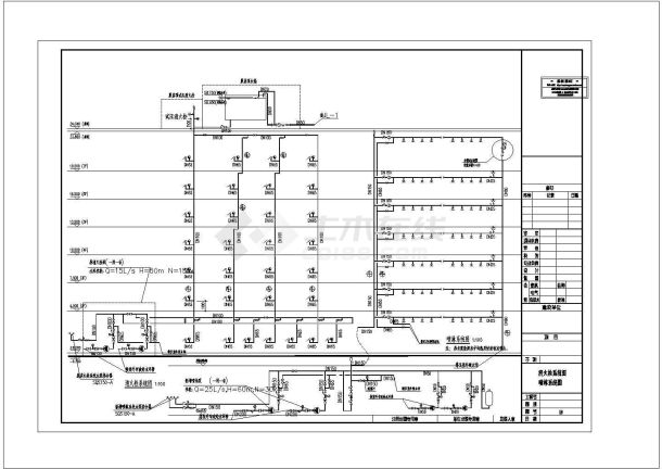 上海七层养老院改造项目给排水施工cad图纸设计-图一