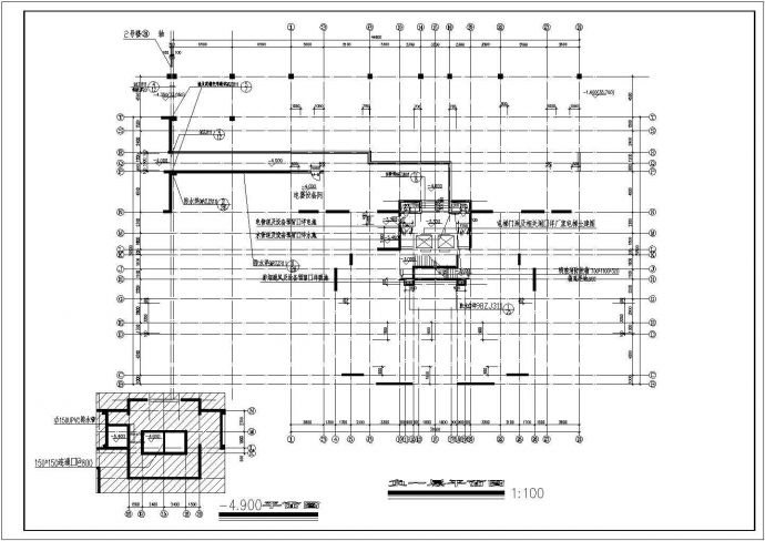 28层1楼梯2电梯4户点式住宅楼CAD设计图，含详图_图1