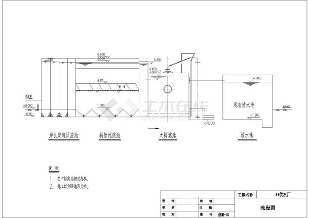 某供水厂设计cad全套工艺施工图纸（ 含设计说明 ）-图二