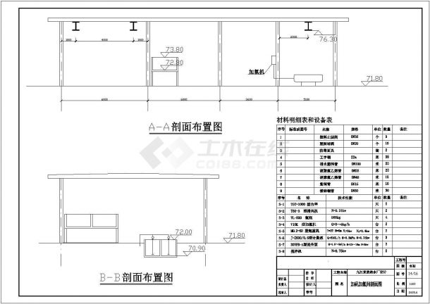九江某县给水厂设计cad详细工艺施工图纸-图二