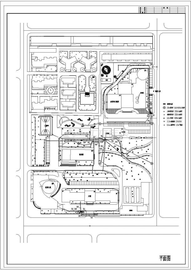 大院景观照明工程平面系统方案CAD图纸-图二