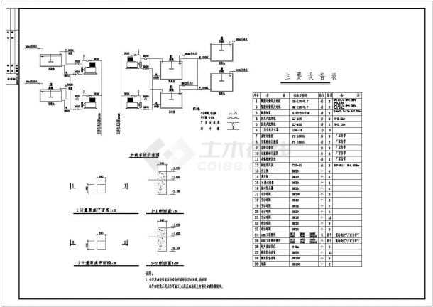 某县给水水源扩建工程设计cad施工图（ 含设计说明 ）-图一