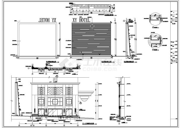 东莞翔盈国际酒店外立面照明设计方案CAD图纸-图二