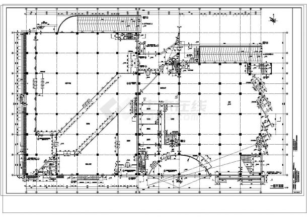 某 -1+6层大型文化馆（24031.5㎡）全套建筑施工图设计cad图纸（含游泳馆图纸、影剧院图纸等）-图二