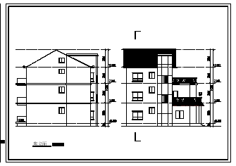 某多层单栋别墅建筑设计cad图纸_图1