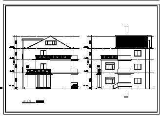 某多层单栋别墅建筑设计cad图纸-图二