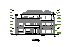 某多层单体别墅建筑设计cad图纸-图二