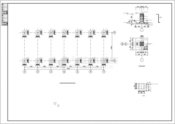 某拱形钢桁架农贸市场设计cad全套结构施工图（含设计说明）-图一