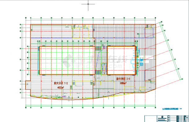 [大连]高层框架结构拱形金属屋面甲级体育游泳馆建筑施工CAD图-图一