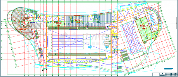 [大连]高层框架结构拱形金属屋面甲级体育游泳馆建筑施工CAD图-图二