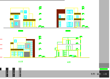 独立别墅平立剖建筑设计cad方案图
