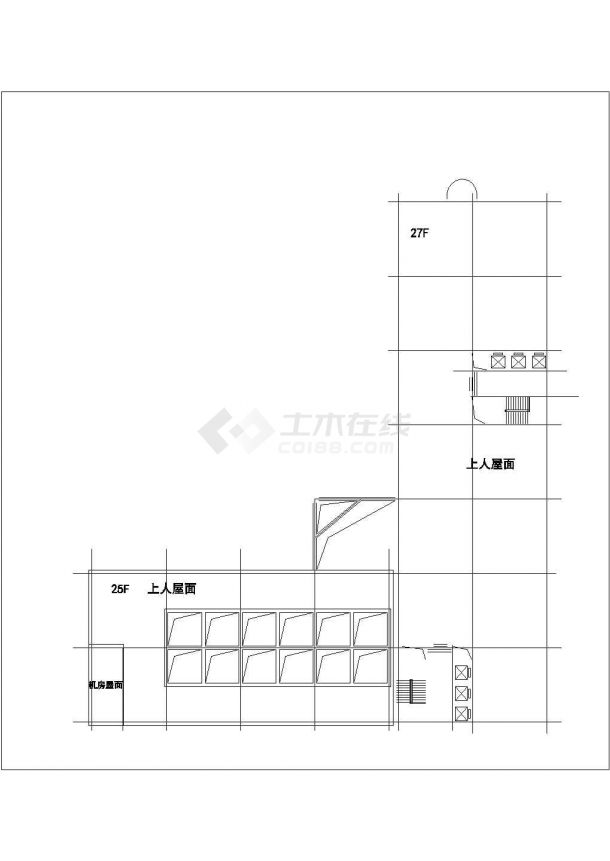 1.6万平米27层框架结构商住楼建筑设计CAD图纸（1-5层商用）-图一