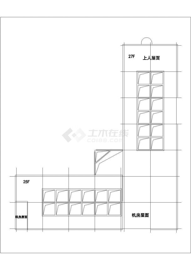 1.6万平米27层框架结构商住楼建筑设计CAD图纸（1-5层商用）-图二