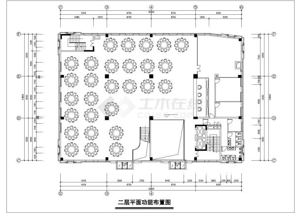 慈溪市某商业街7层商务酒店全套平面装修设计CAD图纸-图二
