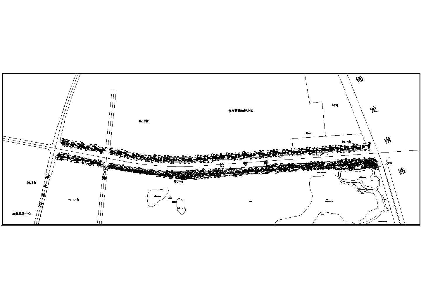 城市道路绿化规划CAD平面方案图-市政道路标准段景观设计方案