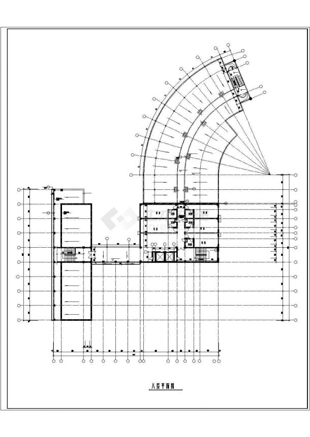 安阳市某商业街1万平米8层框架结构商务酒店平立剖面设计CAD图纸-图二
