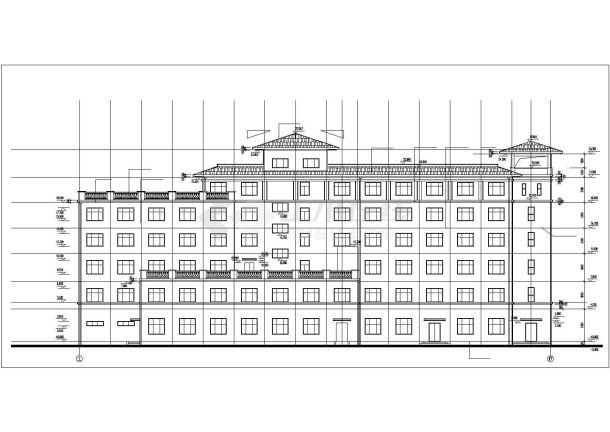 西宁市某6500平米6层框架结构商务酒店全套建筑设计CAD图纸-图一