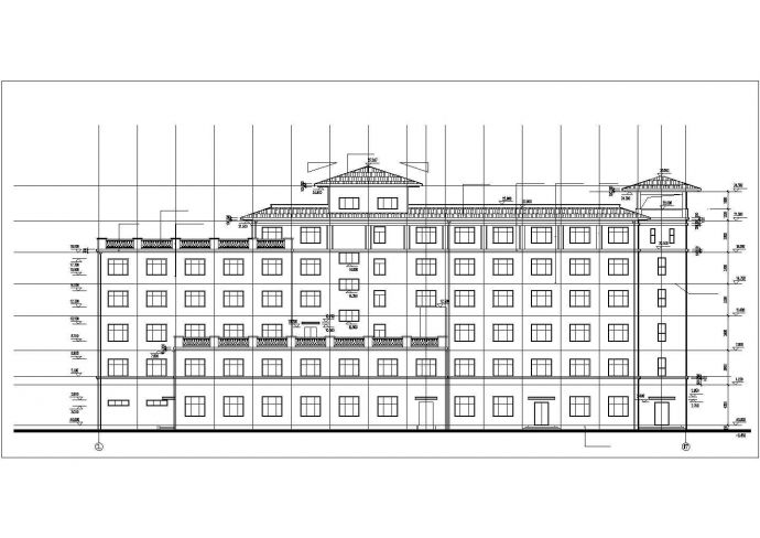 西宁市某6500平米6层框架结构商务酒店全套建筑设计CAD图纸_图1
