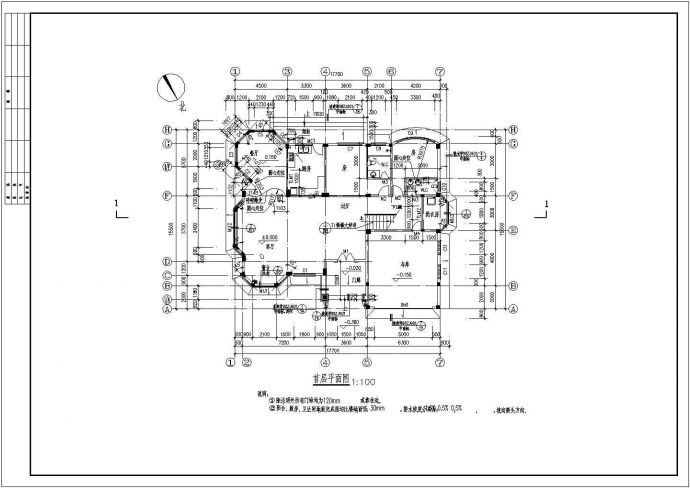 二层豪华别墅建筑结构设计施工图_图1