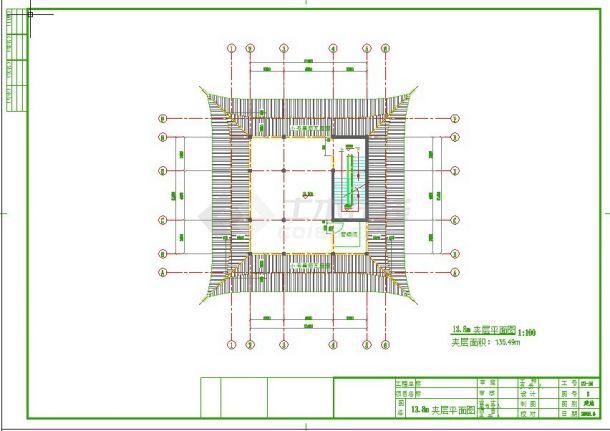 某景区阁楼建施方案设计CAD图-图一