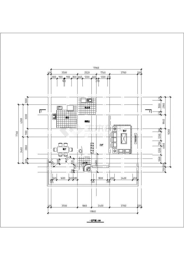 三层简约别墅建筑施工图（含效果图）-图一