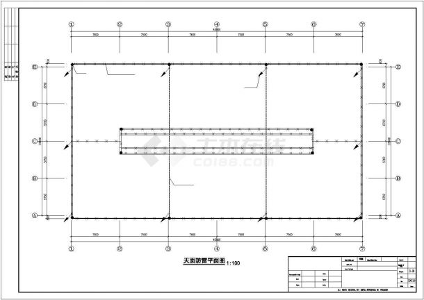 湖南某厂房电气照明施工设计方案CAD图纸-图一