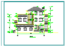 某地豪华公馆式别墅建筑cad施工图-图二