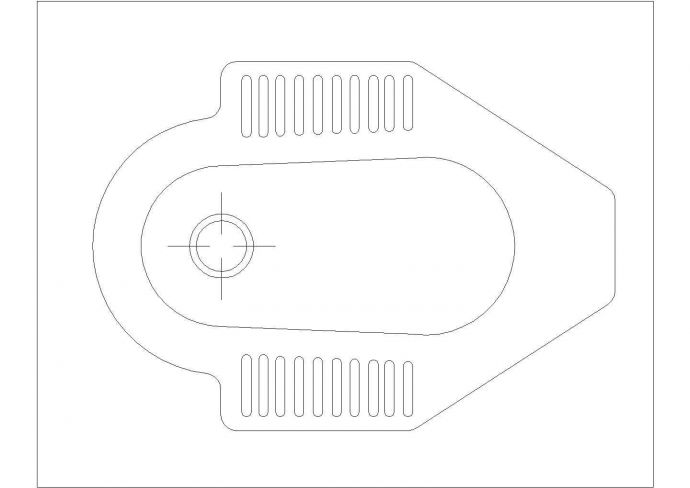 某蹲便器CAD设计节点平面_图1