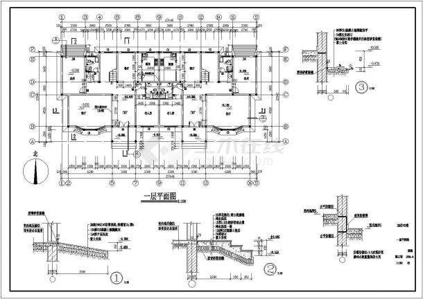 多层住宅建筑CAD施工图含设计说明-图二