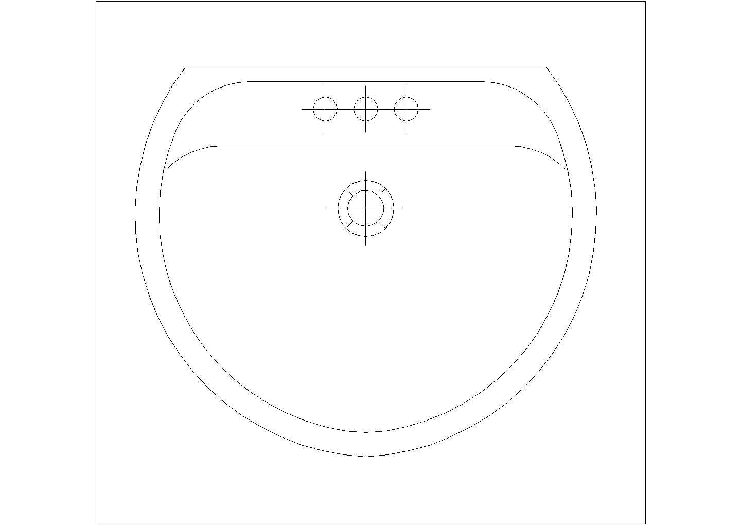 某洗手台CAD平立面构造设计图