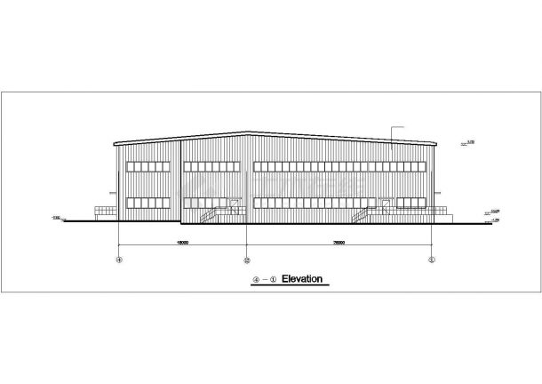 梧州市某钢材厂单层钢框架结构加工车间建筑设计CAD图纸-图一