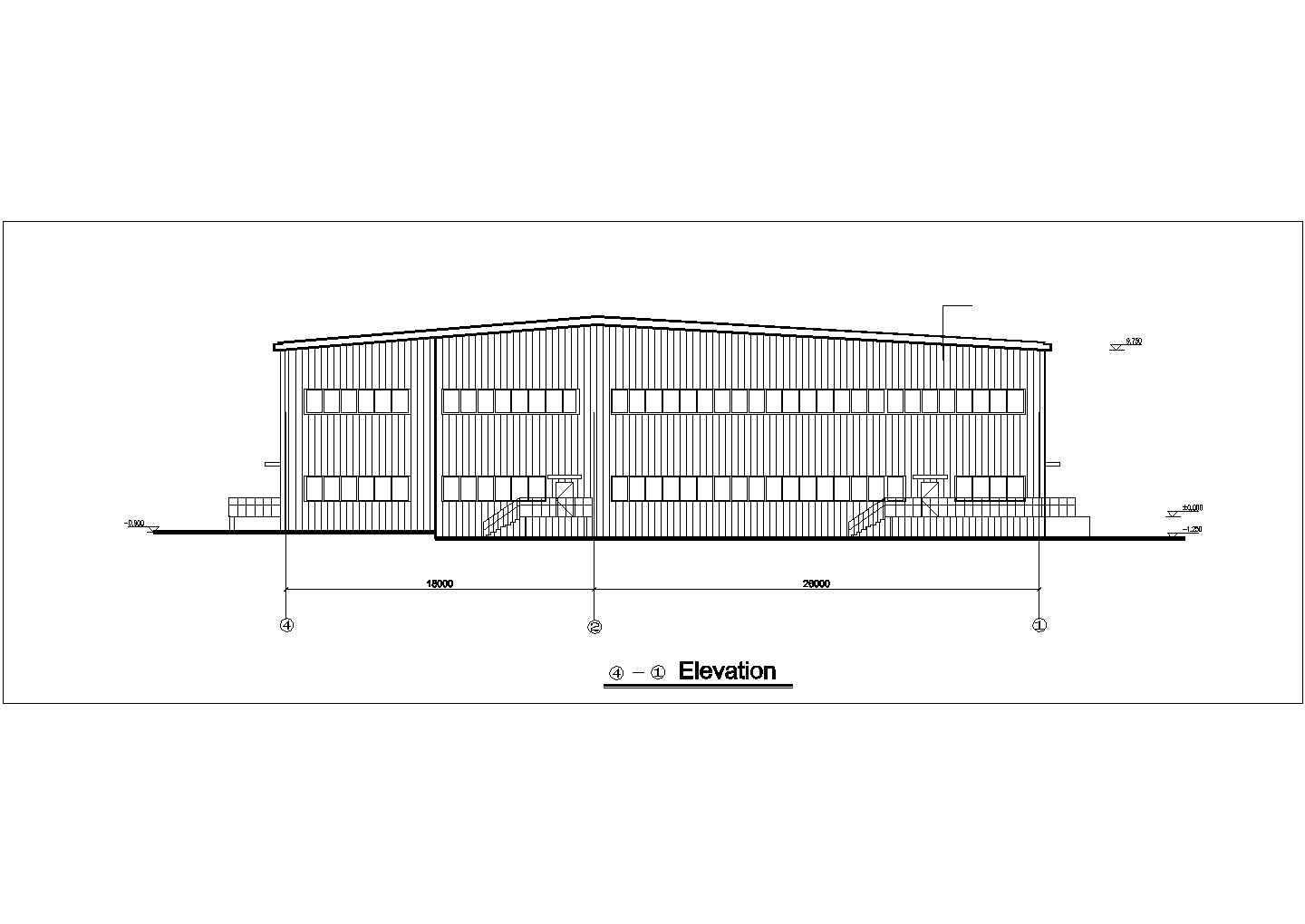 梧州市某钢材厂单层钢框架结构加工车间建筑设计CAD图纸