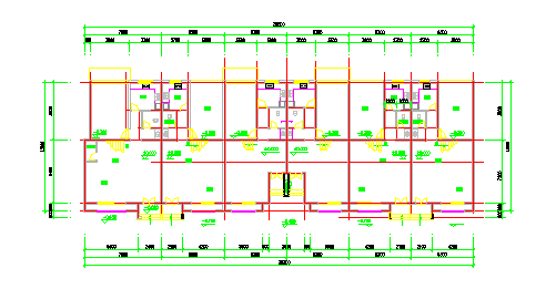 某地区联体别墅建筑平面cad方案图-图二