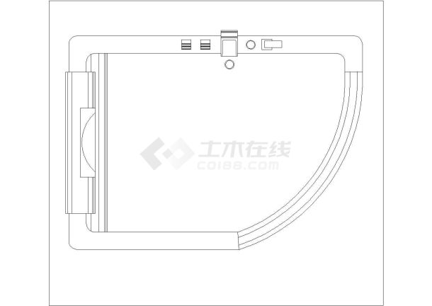 某浴缸CAD平立面节点构造图-图一