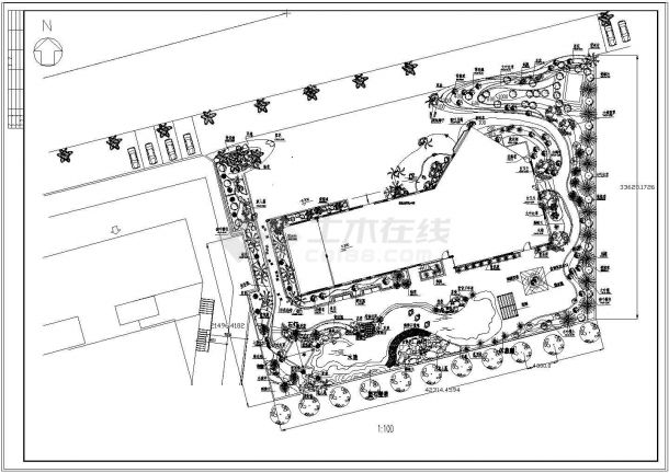 公园广场绿化CAD图纸-某样板房环境设计图纸-图一