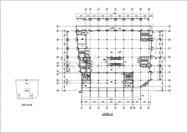 某商场综合商业办公楼施工设计全套CAD图-图二