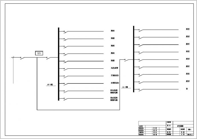 美容院电气照明布线设计方案CAD图_图1