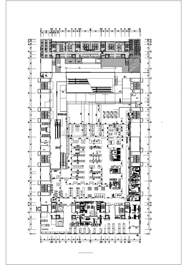 泉州市某商业街2200平米3层框混结构百货商场平面设计CAD图纸-图一