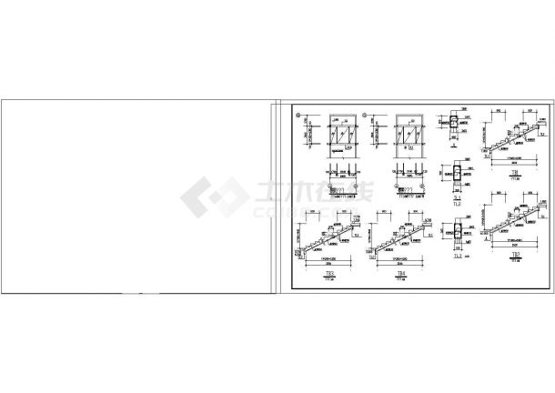 水库办公楼建筑结构图CAD图纸-图二