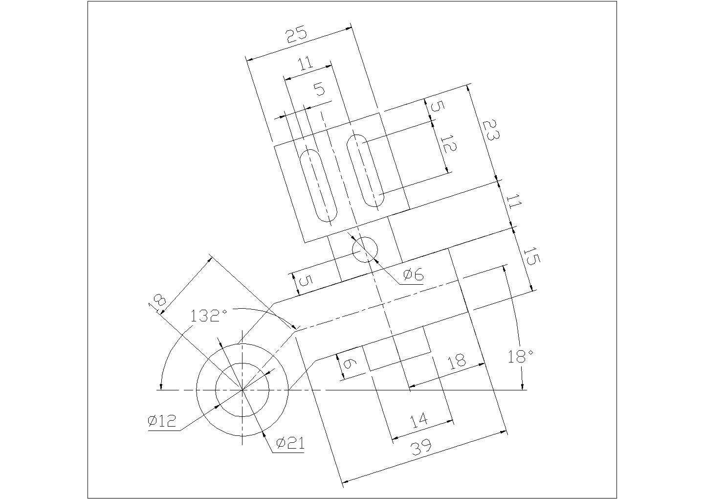 某机械制图CAD平面施工构造图