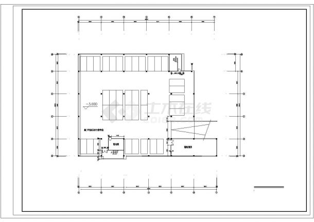 4层带阁楼层农贸市场建筑设计施工cad图（含地下一层，共九张）-图二