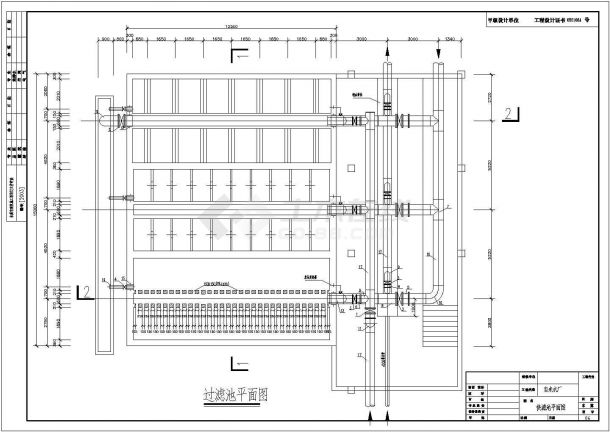 某大型自来水厂设计cad全套工艺施工图（含建筑设计，含设计说明）-图二