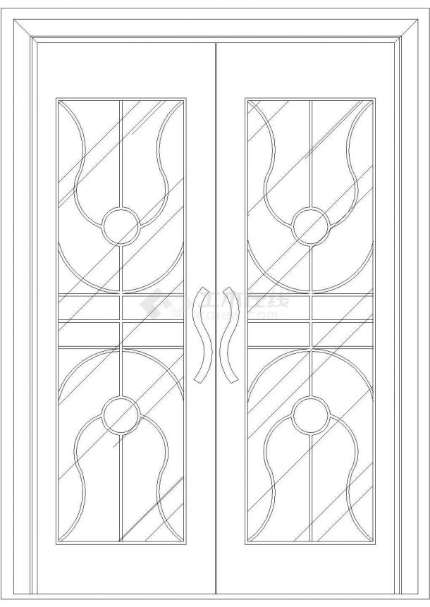 某双扇门CAD大样详细构造图-图一