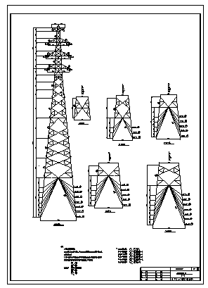 110千伏送电线路铁塔典型设计cad图纸