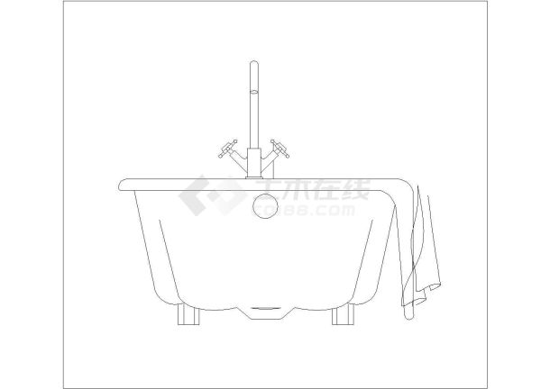 某浴缸CAD全套详细构造设计图-图一