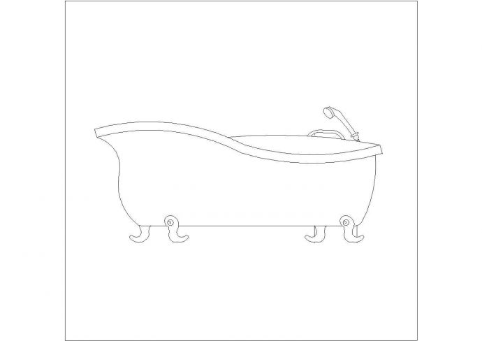 某浴缸CAD平立剖完整构造图纸_图1
