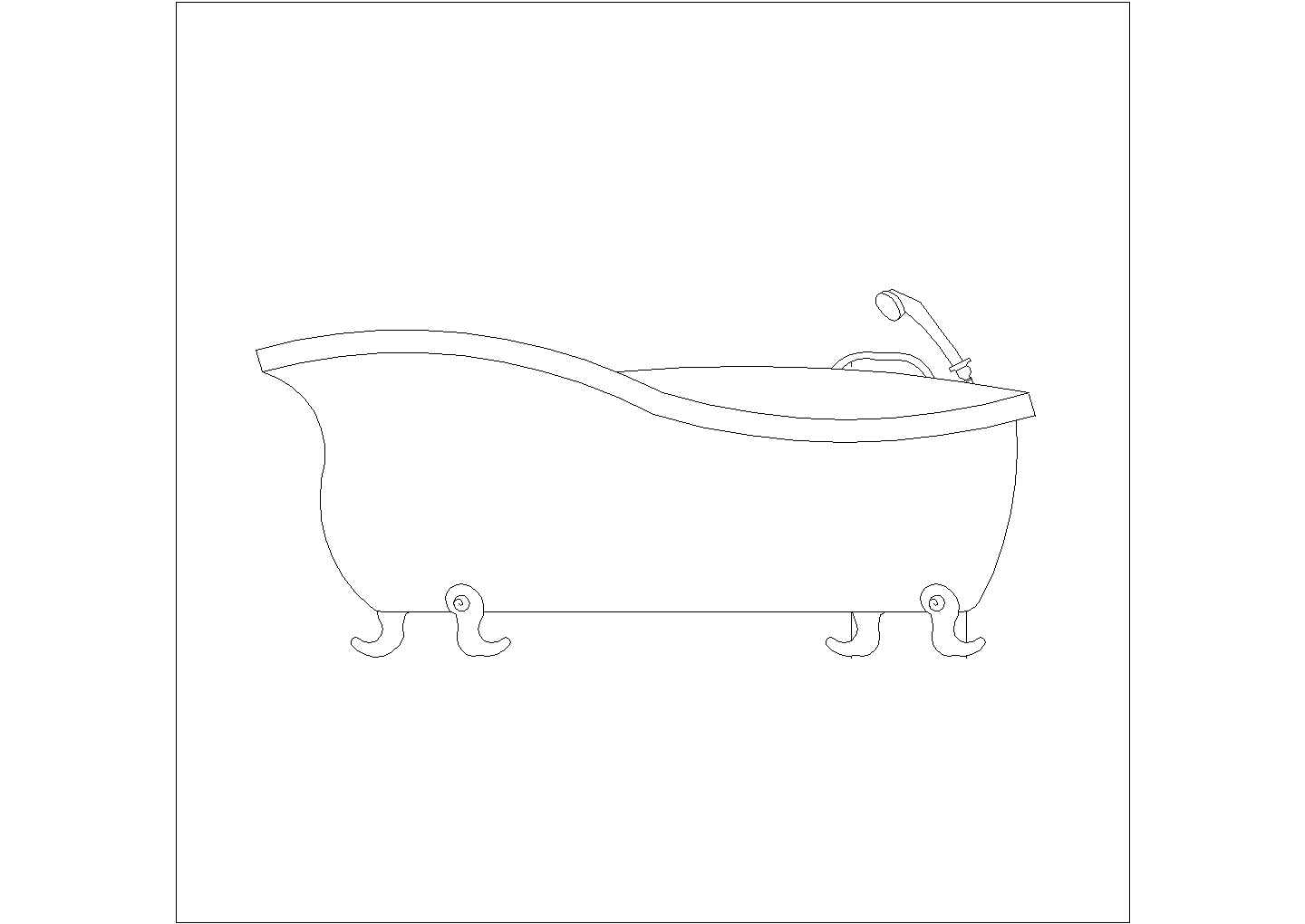 某浴缸CAD平立剖完整构造图纸