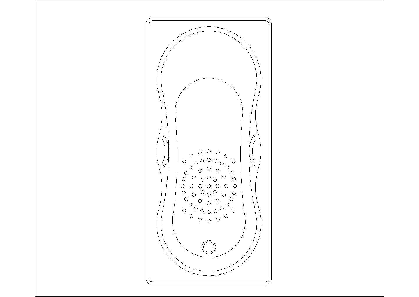 某浴缸平面CAD节点详细施工图纸