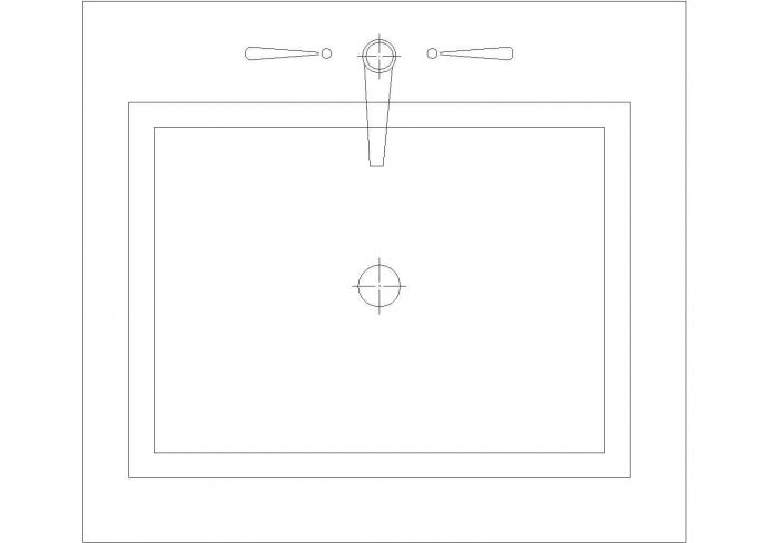 某成品洗手盆平面CAD详细构造平面图_图1