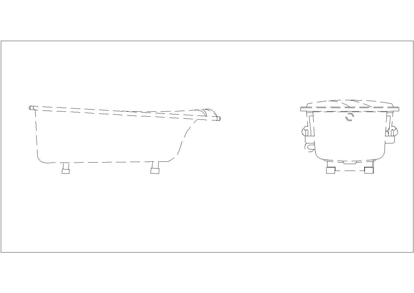 某浴缸立面CAD构造详细节点图纸